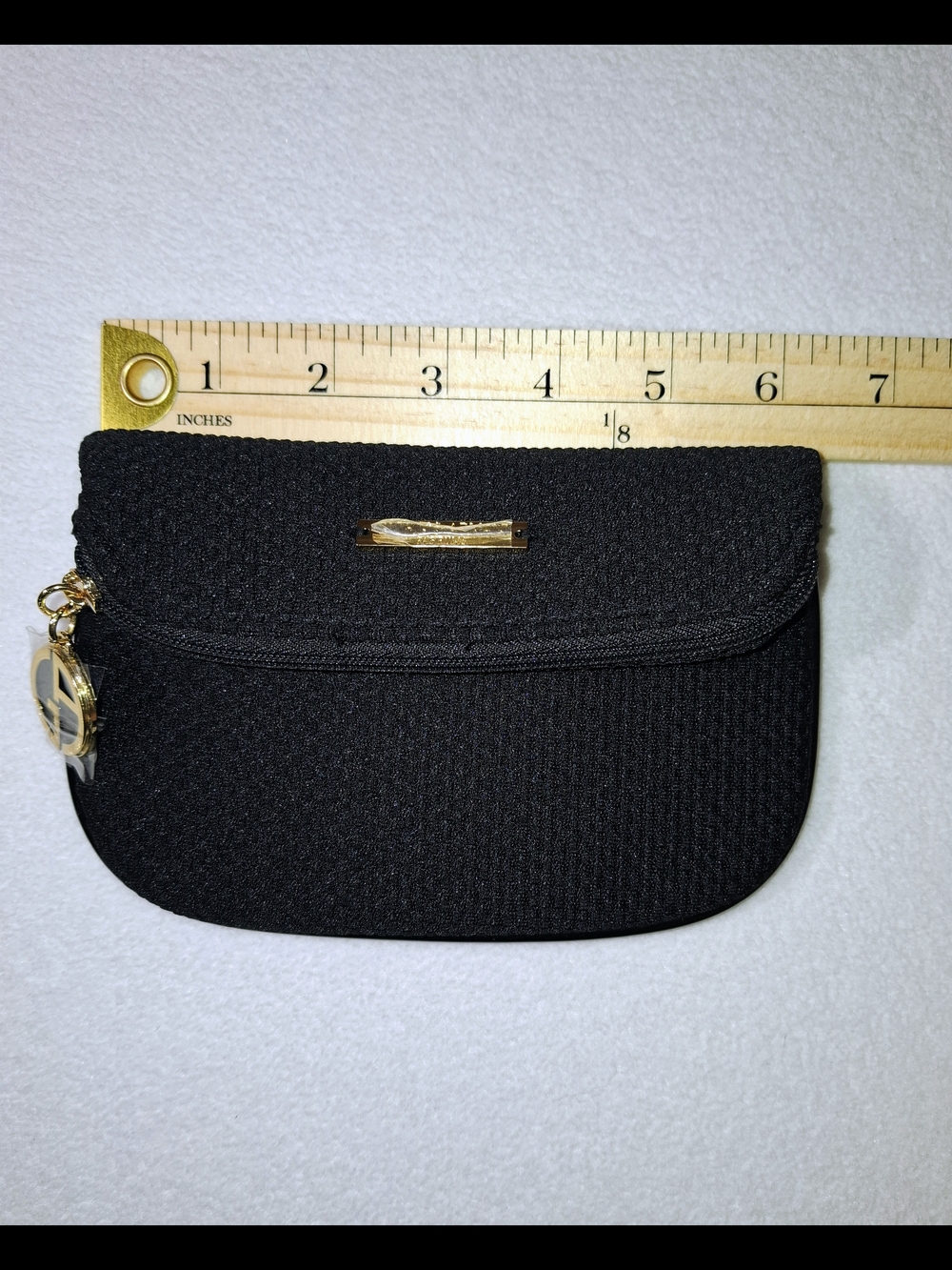 Giorgio Armani Black Woven Cosmetic Bag with Gold Charm - Picture 7 of 10